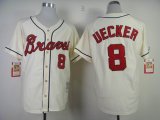 Atlanta Braves #8 UECKER throwback Cream MLB Jerseys