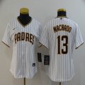 Women nike San Diego Padres #13 Manny Machado white majestic baseball jerseys