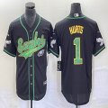 Nike Philadelphia Eagles #1 Jalen Hurts black baseball jerseys Joint name-BD 01