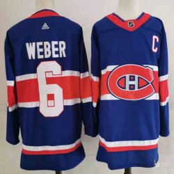 Adidas Montreal Canadiens #6 Shea Weber blue ice hockey jersey-PD