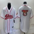 Nike San Francisco 49ers blank white baseball jerseys Joint name-BD 01