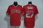 Anaheim Angels Mike Trout #27 USA flag Red MLB Jersey