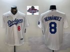 2024 World Series Champions Nike Los Angeles Dodgers 8 Enrique Hernandez white majestic baseball jerseys