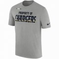 Men's Los Angeles Chargers Nike Heather Gray Sideline Property Of Facility T-Shirt