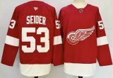 Detroit Red Wings #53 Moritz Seider red hockey jersey-PD