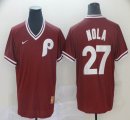 Nike Philadelphia Phillies #27 Aaron Nola red throwback baseball jersey