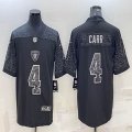 Nike Oakland Raiders #4 Derek Carr black Color Rush Limited Jersey Reflective version