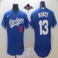 2024 World Series Champions Los Angeles Dodgers #13 Max Muncy blue Flexbase Authentic Collection Jersey