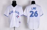 MLB Toronto Blue Jays 26# Adam Lind White Jerseys