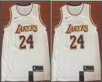 Nike Los Angeles Lakers #24 Kobe Bryant white basketball jersey-LT