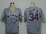 Colorado Rockies 34 BELISLE gray MLB jerseys