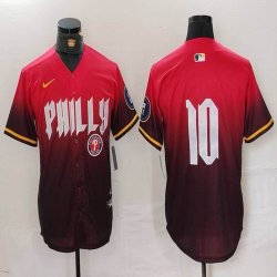 Nike Philadelphia Phillies #10 J.T. Realmuto red majestic baseball jersey city version 09