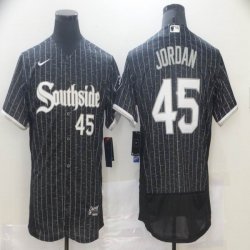 Nike Chicago White Sox #45 Michael Jordan black Flexbase Authentic Collection Jersey city version-BD