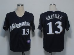 MLB Jerseys Milwaukee Brewers 13 Greinke Dark Blue