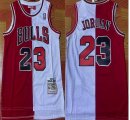 Chicago Bulls #23 Michael Jordan throwback white red nba splits basketball jersey -XD