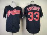 MLB Cleveland Indians SWISHER 33# Blue jerseys