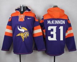 Custom Nike Minnesota Vikings #31 Mckinnon purple orange nfl Hooded Sweatshirt