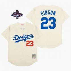 2024 World Series Champions Los Angeles Dodgers #23 Kirk Gibson beige throwback MLB Jersey-SG