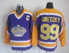 Los Angeles Kings #99 Wayne Gretzky CCM C Patch purple ice hockey Jersey