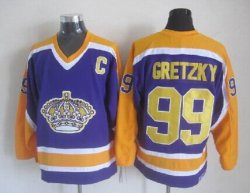 Los Angeles Kings #99 Wayne Gretzky CCM C Patch purple ice hockey Jersey