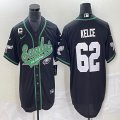 Nike Philadelphia Eagles #62 Jason Kelce black MLB jerseys Joint name C patch-BD 01