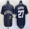 Nike Houston Astros #27 Jose Altuve black majestic baseball jerseys Inverted version 01