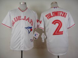 2015 Toronto Blue Jays # 2 Troy Tulowitzki white baseball jersey