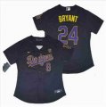 Women Nike Los Angeles Dodgers 8 and 24 Black Mamba Black Majestic baseball jersey-SG