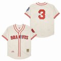 Atlanta Braves #3 Babe Ruth beige throwback 1935 baseball jersey