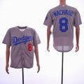 Los Angeles Dodgers #8 Manny Machado gray majestic Baseball Jersey