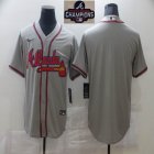 Nike Atlanta Braves blank gray majestic baseball Jersey-BD