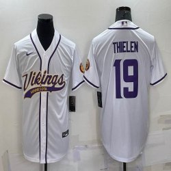 Nike Minnesota Vikings #19 Adam Thielen white baseball jerseys Joint name-BD