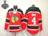 2013 NHL Stanley Cup Chicago Blackhawks ORR 4# Red Hooded Sweatshirt