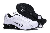 Men Nike Shox R4 white black shoes 001