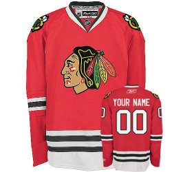 Reebok Chicago Blackhawks Customized Red Home Authentic Man NHL Jersey