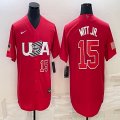 2023 World Cup #15 Bobby Witt Jr. red USA majestic baseball jerseys 03