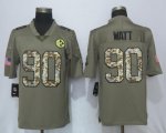 Nike Pittsburgh Steelers 90 Watt Olive Camo Carson 2017 Salute to Service Limited Jersey