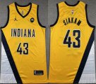 Nike Indiana Pacers #43 Pascal Siakam Yellow NBA basketball jerseys city version-XD