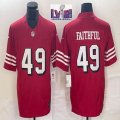 Nike San Francisco 49ers #49 The Faithful red throwback Nike Scarlet Vapor F.U.S.E. Limited Jersey-BD 03