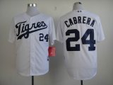 Detroit Tigers 24 CABRERA white throwback mlb jersey