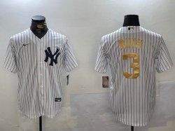 Nike New York Yankees #3 Babe Ruth White fashion majestic baseball Jersey-BD 05