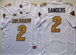 Colorado Buffaloes #2 Shedeur Sanders white college football jerseys-PNS