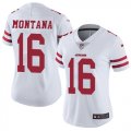 Women Nike San Francisco 49ers #16 Joe Montana white color Rush Limited Jersey