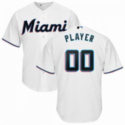 Custom Florida Marlins white majestic baseball jerseys