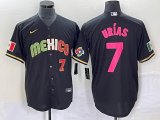 2023 World Cup Mexico #7 Julio Urias black majestic baseball jerseys 204