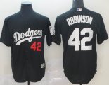 Los Angeles Dodgers #42 Jackie Robinson black baseball jersey Inverted version