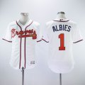 Atlanta Braves #1 Ozzie Albies White Flexbase Authentic Collection Jersey