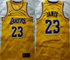 Nike Los Angeles Lakers #23 LeBron James yellow basketball jersey-XD