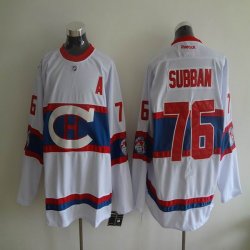 Montreal Canadiens 76# Pk Subban white ice hockey jersey A patch