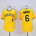 Pittsburgh Pirates #6 Starling Marte Yellow Flexbase Authentic Collection Jersey-SG